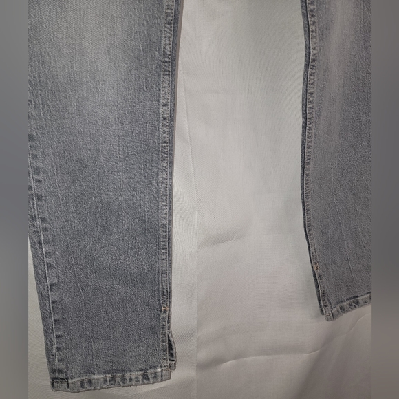 ZARA Grey Wash Straight Leg Ankle Slit Jeans - Picture 4 of 5